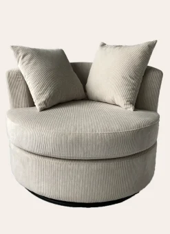 New Bouchara FAUTEUIL PIVOTANT AVEC 2 COUSSINS ÉCRU