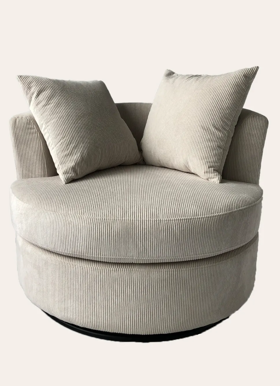 New Bouchara FAUTEUIL PIVOTANT AVEC 2 COUSSINS ÉCRU