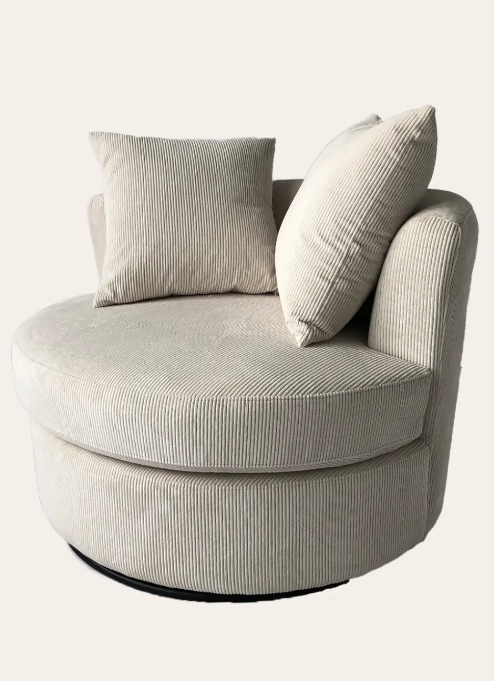 New Bouchara FAUTEUIL PIVOTANT AVEC 2 COUSSINS ÉCRU