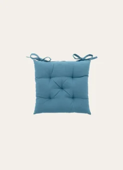 Bouchara GALETTE DE CHAISE UNIE EN COTON BLEU CANARD
