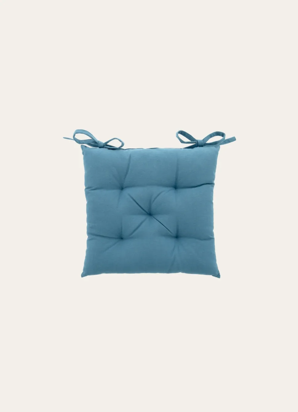 Bouchara GALETTE DE CHAISE UNIE EN COTON BLEU CANARD