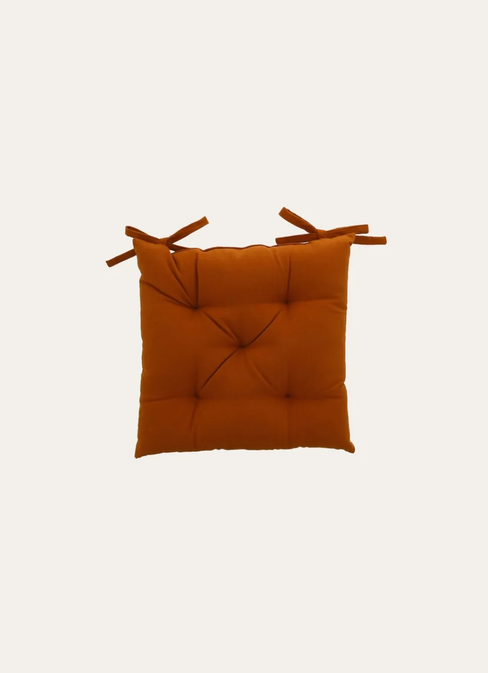 Online Bouchara GALETTE DE CHAISE UNIE EN COTON ORANGE TERRE