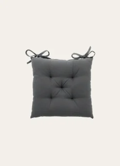 Hot Bouchara GALETTE DE CHAISE UNIE EN COTON GRIS ANTHRACITE