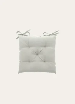 Clearance Bouchara GALETTE DE CHAISE UNIE EN COTON GRIS PERLE