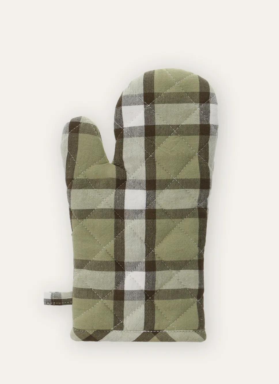 Bouchara GANT DE CUISINE À CARREAUX VERT KAKI