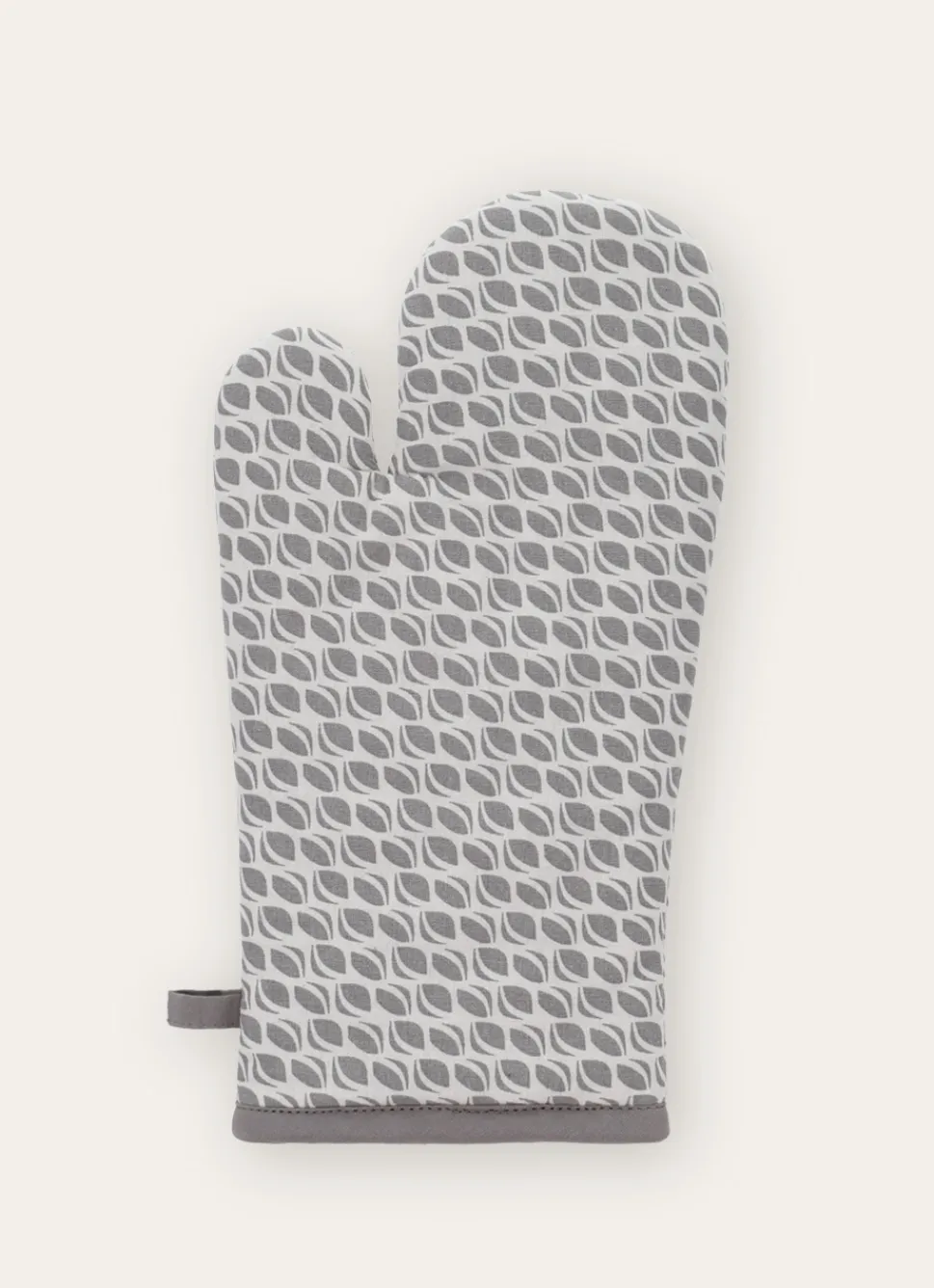 Best Bouchara GANT DE CUISINE EN COTON IMPRIMÉ BLANC/GRIS