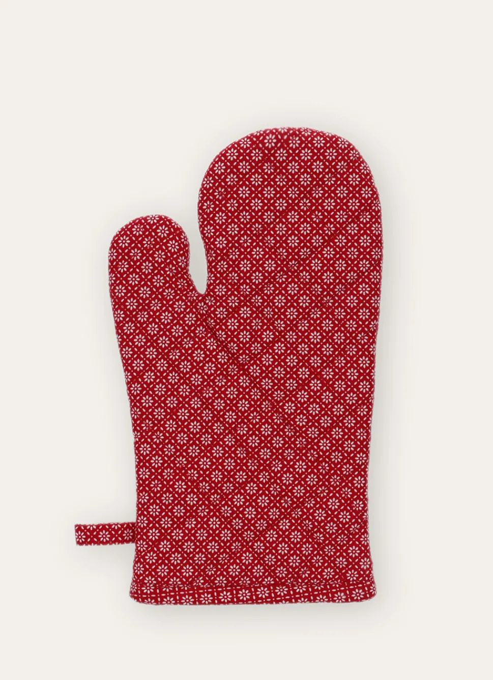 Discount Bouchara GANT DE CUISINE EN COTON IMPRIMÉ ROUGE/BLANC