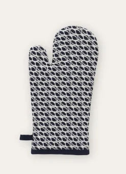 Outlet Bouchara GANT DE CUISINE EN COTON IMPRIMÉ BLANC/MARINE