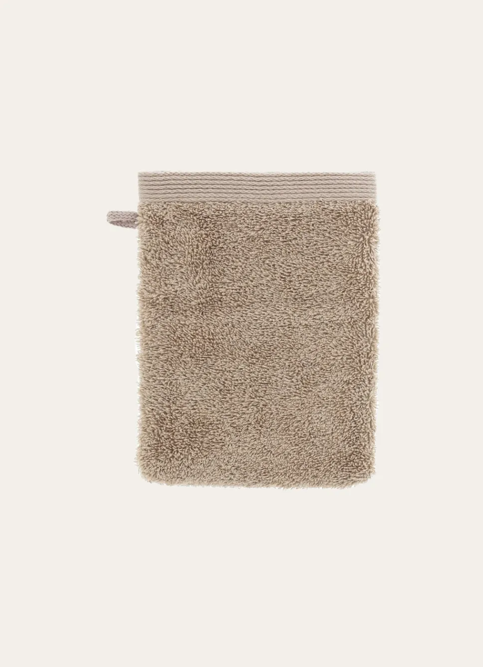 New Bouchara GANT DE TOILETTE BRODÉ EN COTON 500GR TAUPE