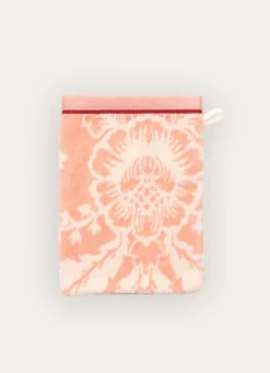 Bouchara GANT DE TOILETTE JADE À GRANDS MOTIFS FLORAUX ROSE CLAIR