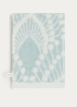 Outlet Bouchara GANT DE TOILETTE SERENA EN JACQUARD BLEU CLAIR