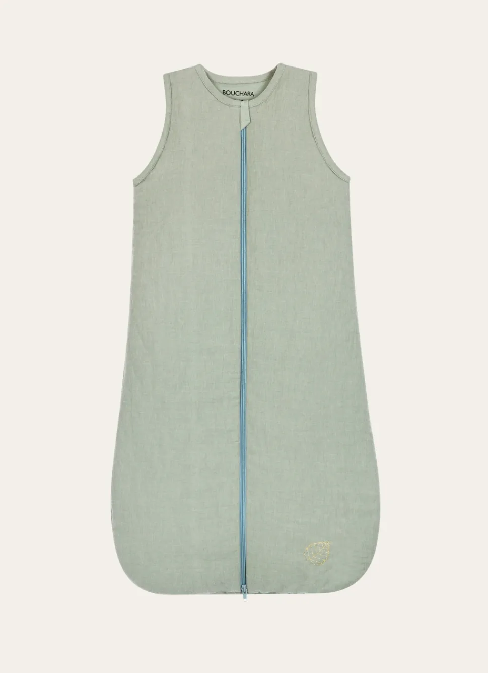 Outlet Bouchara GIGOTEUSE EN LIN ET COTON BRODERIE FEUILLE MOUSSE