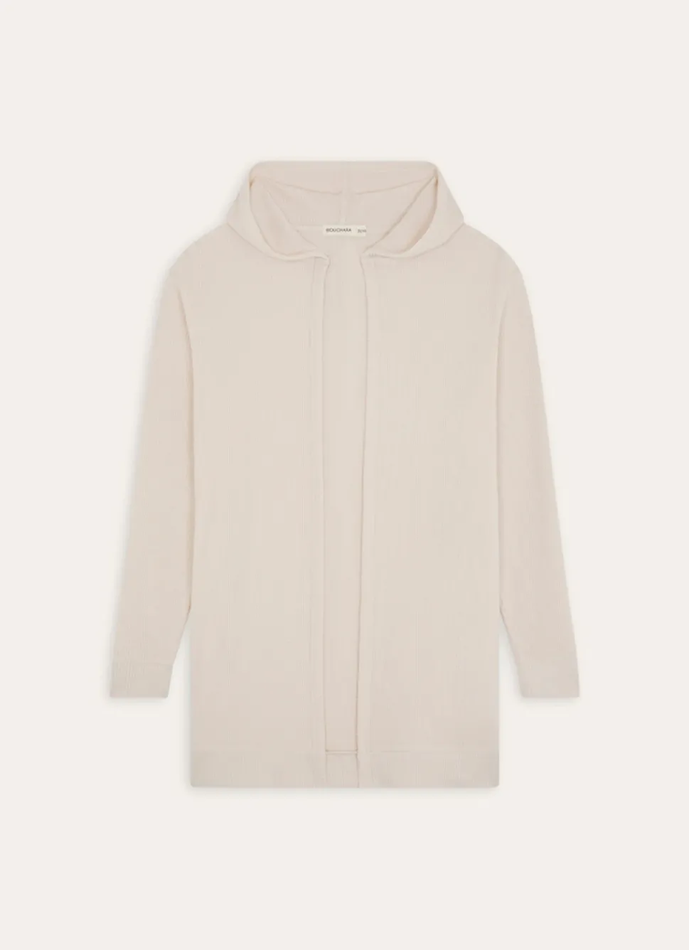 Discount Bouchara GILET LONG À CAPUCHE EN MAILLE NID D'ABEILLE ECRU