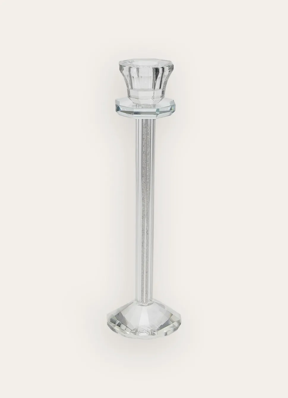 Discount Bouchara GRAND BOUGEOIR EN VERRE TRAVAILLÉ AVEC CRISTAUX TRANSPARENT