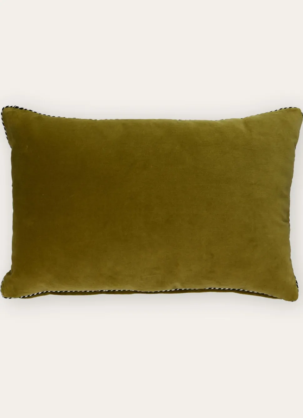 Sale Bouchara GRAND COUSSIN EN VELOURS AVEC PASSEPOIL RAYÉ VERT ANIS