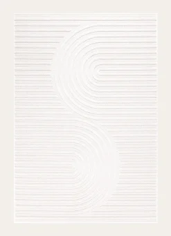 Online Bouchara GRAND TAPIS UNI COURBES ET RAYURES VENISE ÉCRU