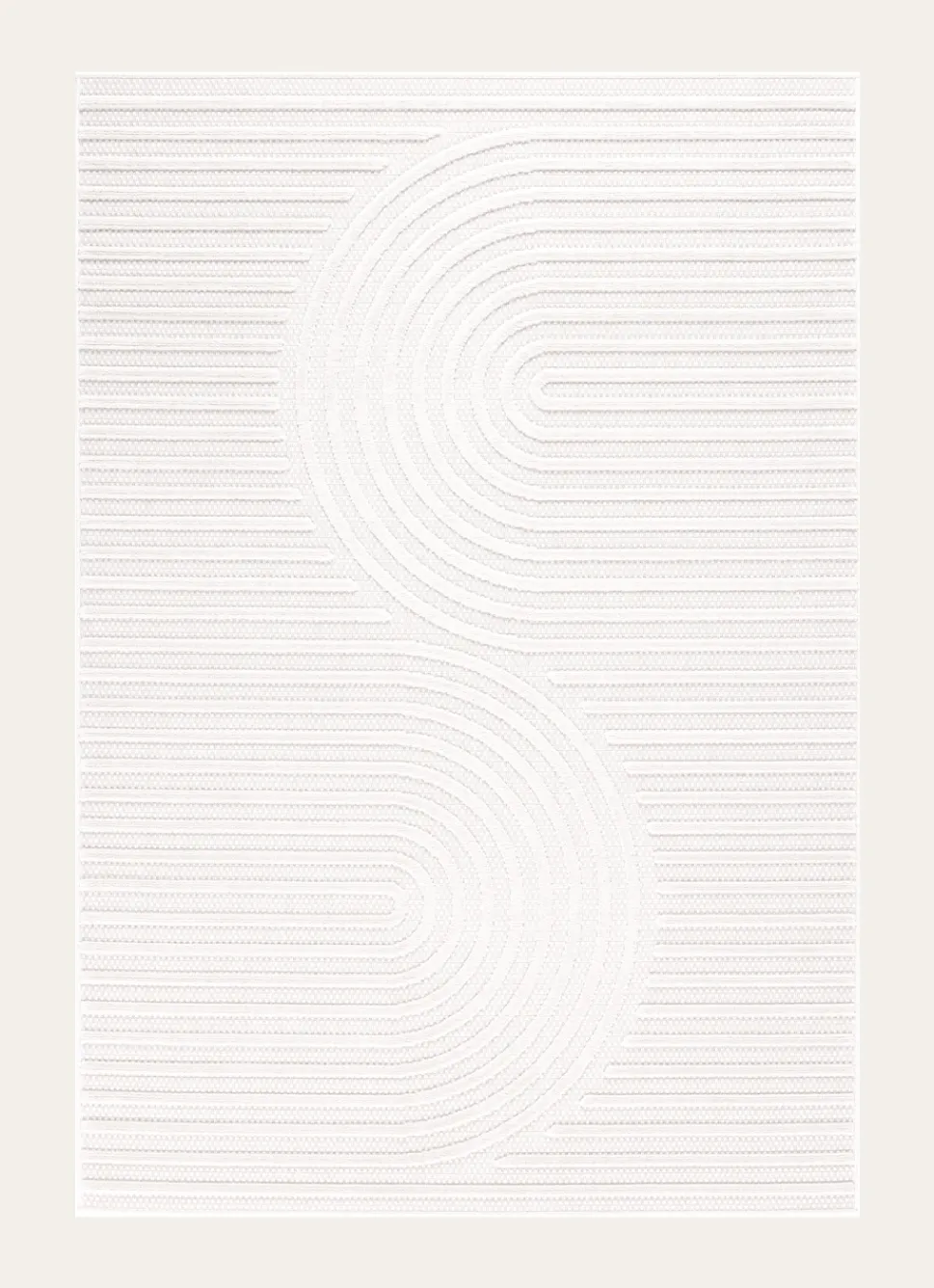 Online Bouchara GRAND TAPIS UNI COURBES ET RAYURES VENISE ÉCRU