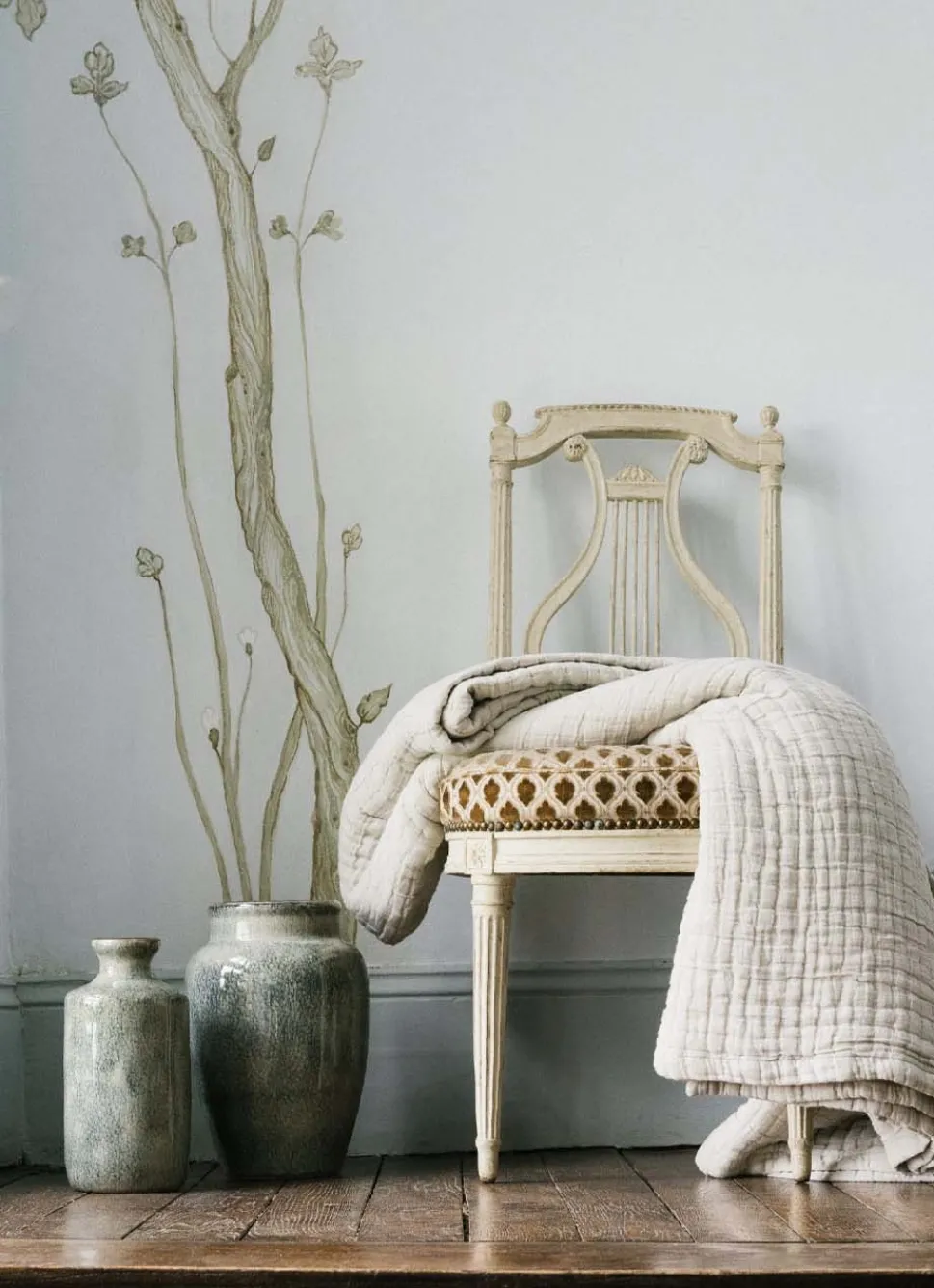 Hot Bouchara GRAND VASE EN CÉRAMIQUE ÉMAILLÉE EFFET TACHETÉ Bleu ORAGE