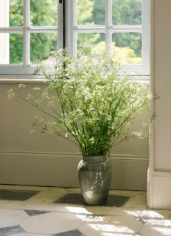 Hot Bouchara GRAND VASE EN CÉRAMIQUE ÉMAILLÉE EFFET TACHETÉ Bleu ORAGE