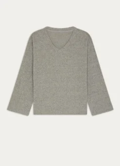 Best Bouchara HAUT MANCHES LONGUES COL V EN MAILLE GRIS