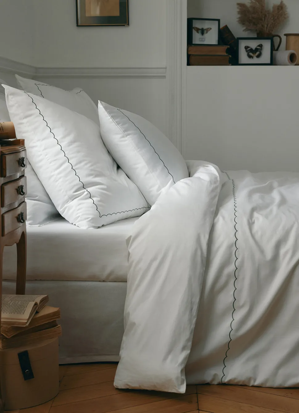 Hot Bouchara HOUSSE COUETTE SATIN CLOTHILDE VERT SAPIN