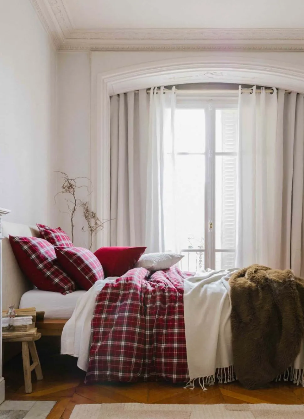 Best Bouchara HOUSSE DE COUETTE À CARREAUX TISSÉ TEINT TORQUHIL ROUGE