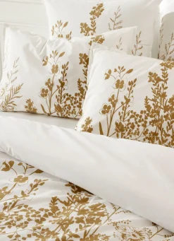 Best Bouchara HOUSSE DE COUETTE À MOTIF FLORAL EN PERCALE GALET