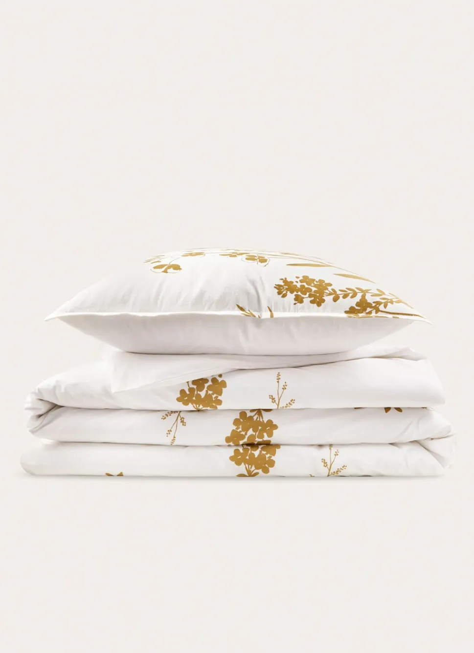 Best Bouchara HOUSSE DE COUETTE À MOTIF FLORAL EN PERCALE GALET