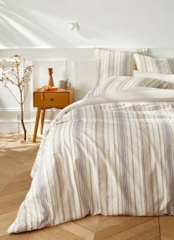 Hot Bouchara HOUSSE DE COUETTE À RAYURES CHEVRONS TROMSO BEIGE CLAIR