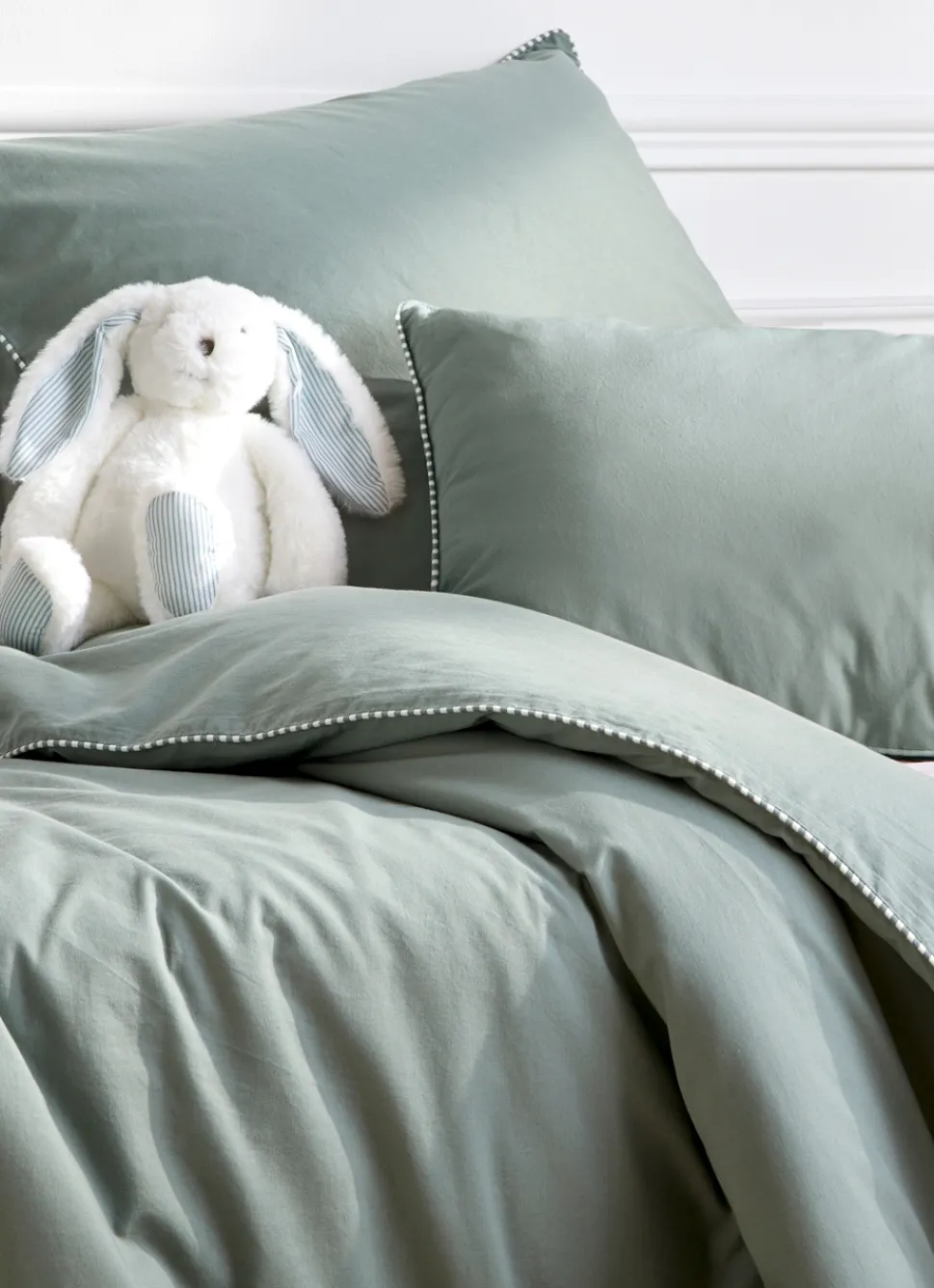 Outlet Bouchara HOUSSE DE COUETTE BÉBÉ EN COTON LAVÉ VERT