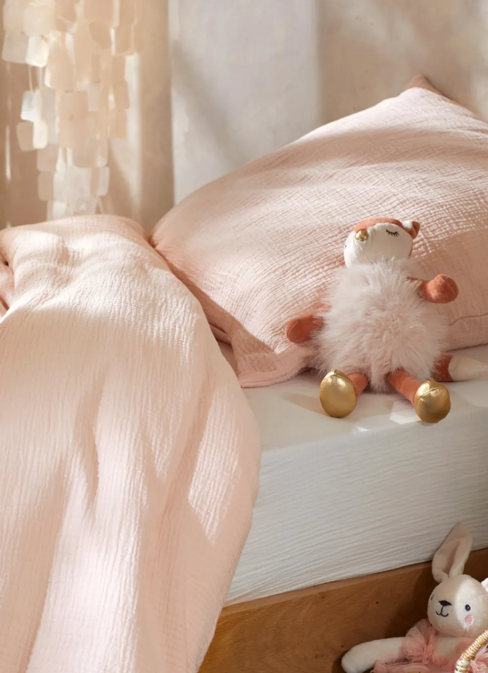Sale Bouchara HOUSSE DE COUETTE BÉBÉ EN GAZE DE COTON ROSE