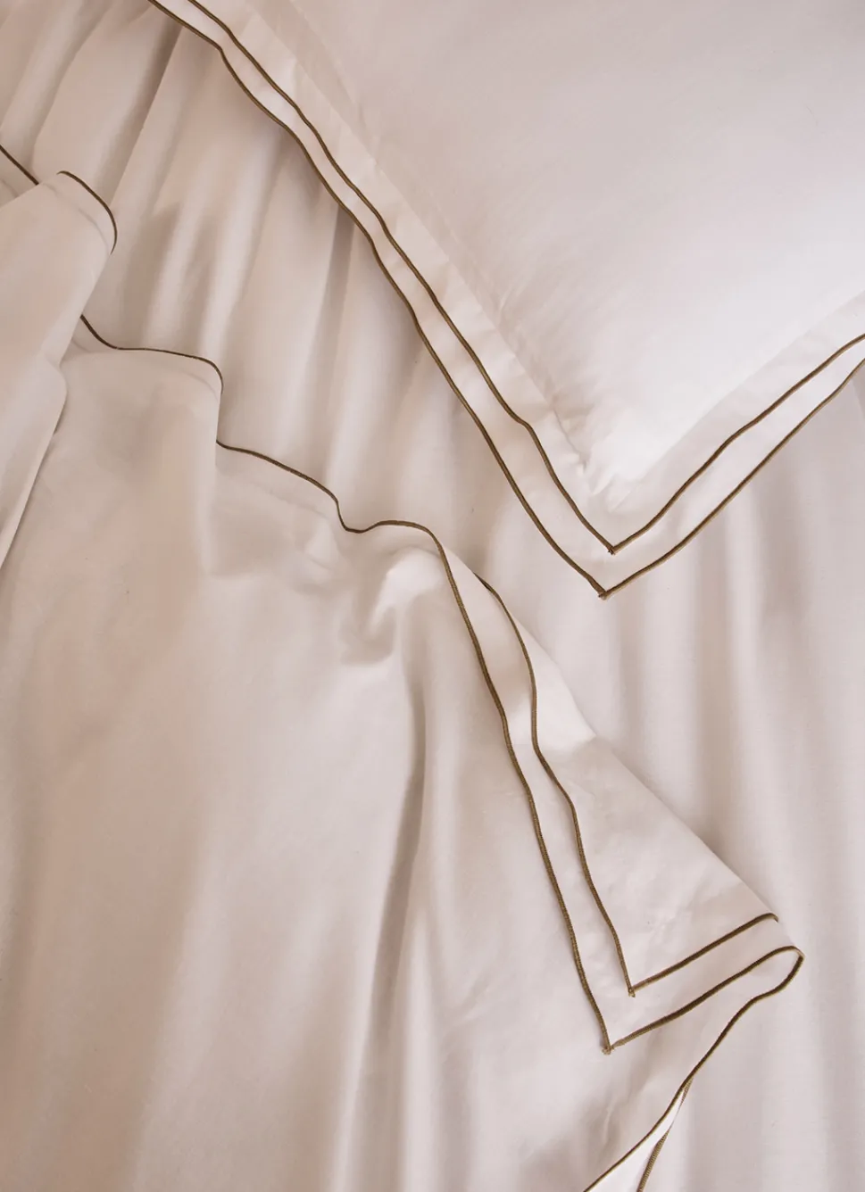 New Bouchara HOUSSE DE COUETTE COTON RECYCLÉ BOURDON CONTRASTÉ BLANC/BRONZE