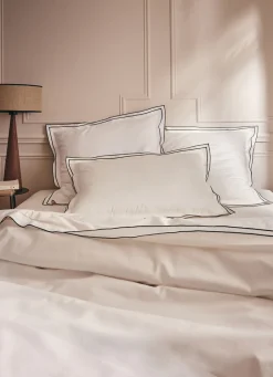 Hot Bouchara HOUSSE DE COUETTE COTON RECYCLÉ BOURDON CONTRASTÉ BLANC/NOIR