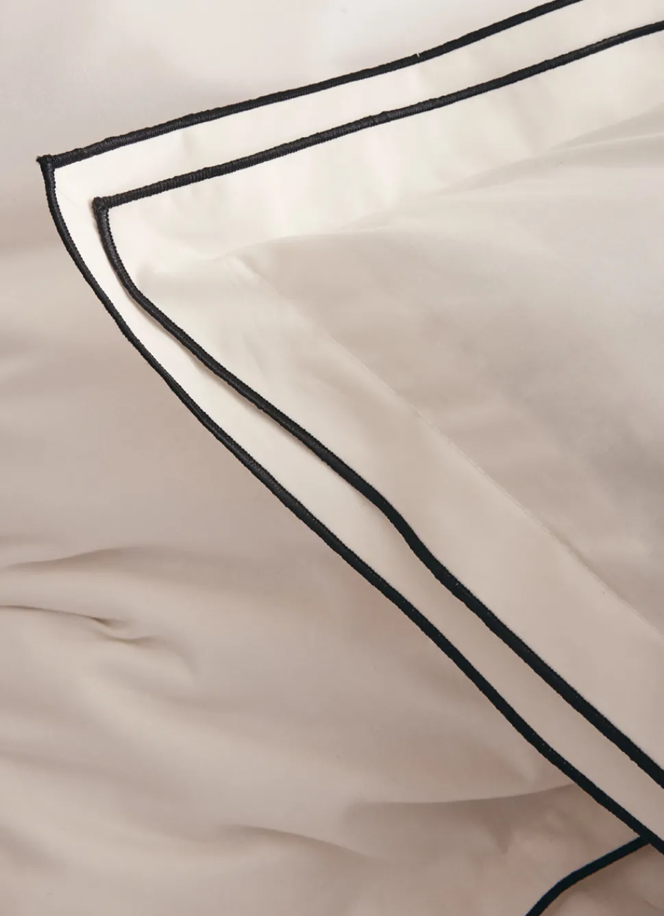 Hot Bouchara HOUSSE DE COUETTE COTON RECYCLÉ BOURDON CONTRASTÉ BLANC/NOIR