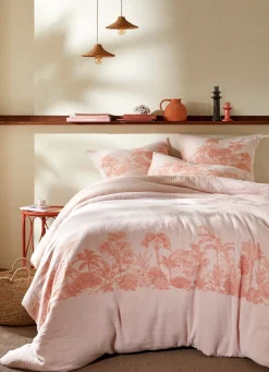 Discount Bouchara HOUSSE DE COUETTE DOUBLE GAZE DE COTON GAMBIER TERRACOTTA