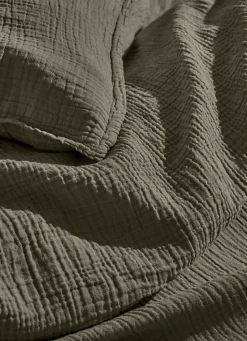 Outlet Bouchara HOUSSE DE COUETTE DOUBLE GAZE DE COTON KAKI