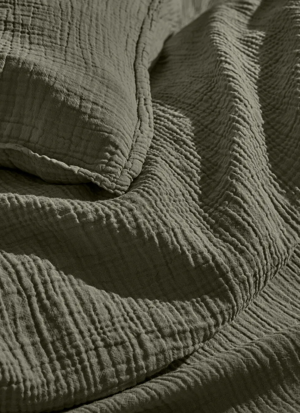 Outlet Bouchara HOUSSE DE COUETTE DOUBLE GAZE DE COTON KAKI