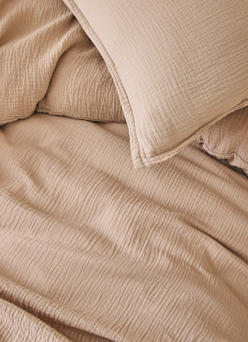 New Bouchara HOUSSE DE COUETTE DOUBLE GAZE DE COTON SABLE