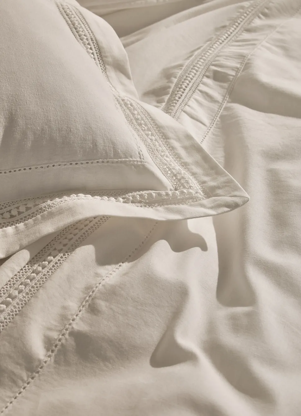 Clearance Bouchara HOUSSE DE COUETTE EN COTON LAVÉ RUTH ECRU IVOIRE