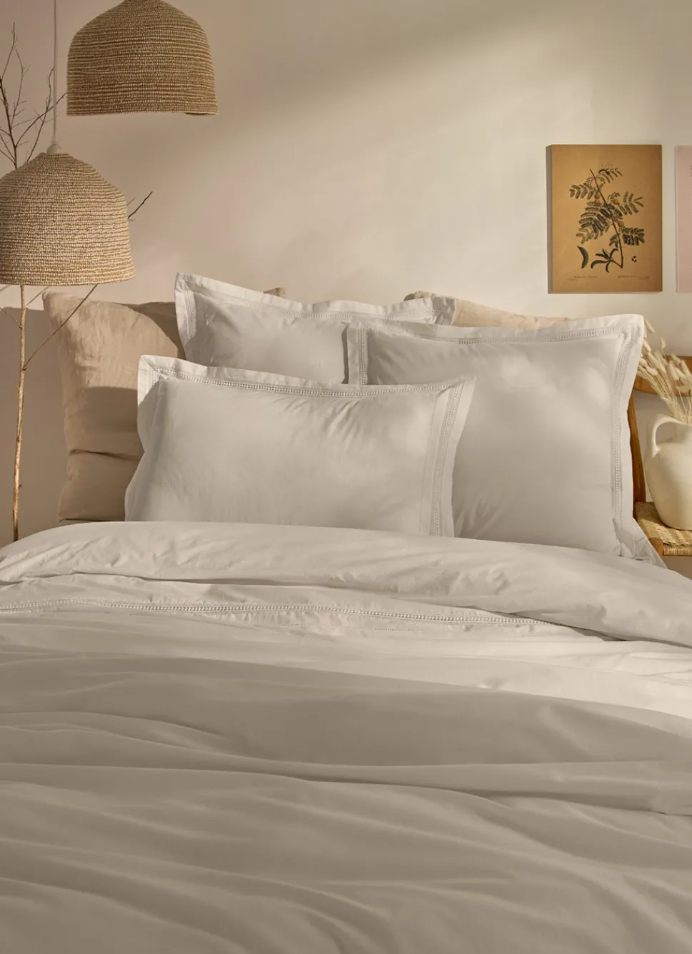 Clearance Bouchara HOUSSE DE COUETTE EN COTON LAVÉ RUTH ECRU IVOIRE