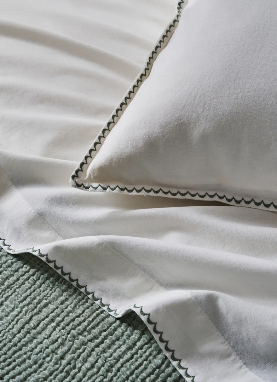 Online Bouchara HOUSSE DE COUETTE EN COTON LAVÉ ÉCRU / KAKI