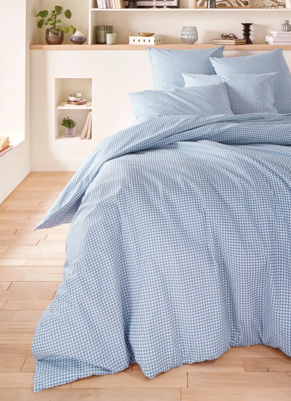 New Bouchara HOUSSE DE COUETTE EN COTON VICHY BLEU