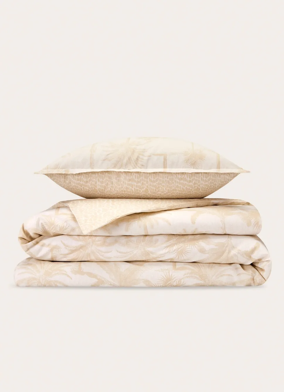 New Bouchara HOUSSE DE COUETTE EN COTON IMPRIMÉE PALMIERS GHANA SEIGLE