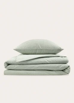 Hot Bouchara HOUSSE DE COUETTE EN COTON VICHY SAUGE