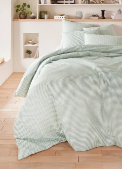 Hot Bouchara HOUSSE DE COUETTE EN COTON VICHY SAUGE