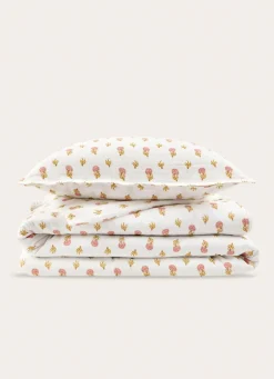 Hot Bouchara HOUSSE DE COUETTE EN DOUBLE GAZE DE COTON IMPRIMÉE ECRU