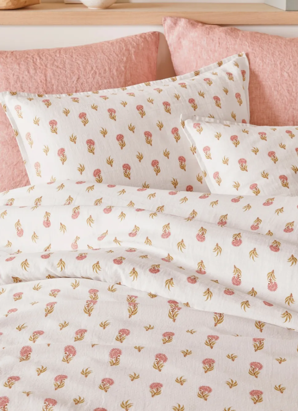 Hot Bouchara HOUSSE DE COUETTE EN DOUBLE GAZE DE COTON IMPRIMÉE ECRU