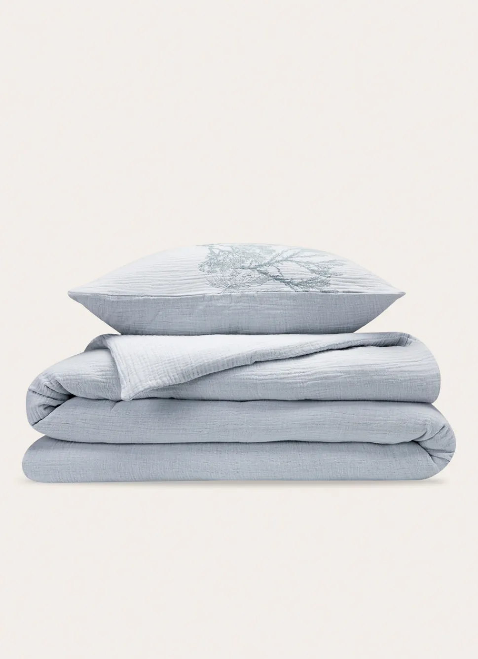 Hot Bouchara HOUSSE DE COUETTE EN DOUBLE GAZE DE COTON GUAM BLEU