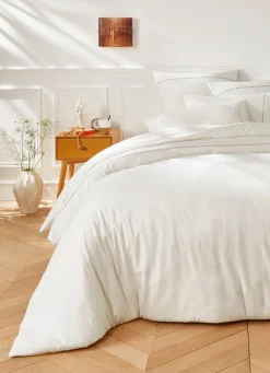 Best Bouchara HOUSSE DE COUETTE EN FLANELLE UNIE RAGOON IVOIRE