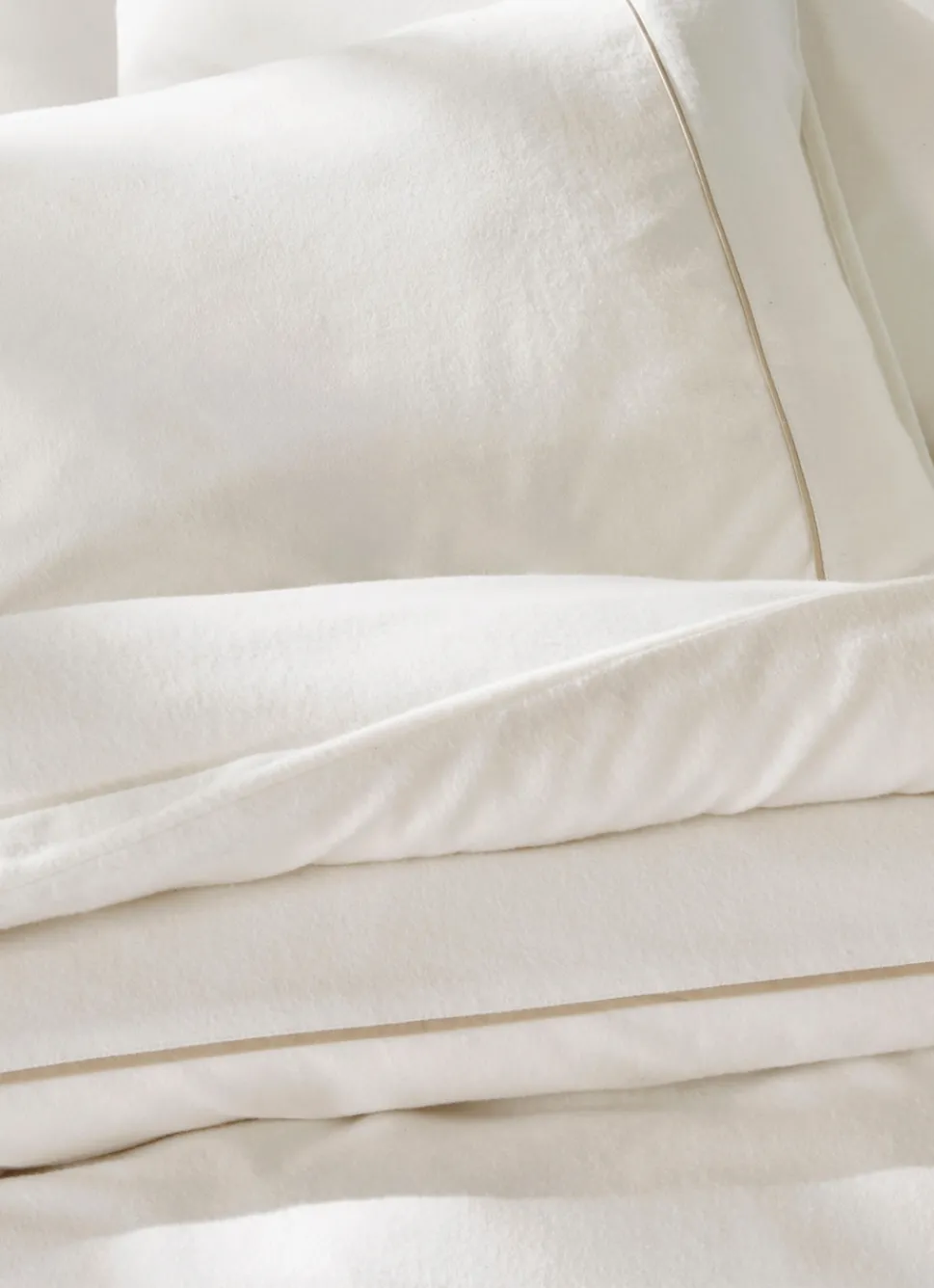 Best Bouchara HOUSSE DE COUETTE EN FLANELLE UNIE RAGOON IVOIRE